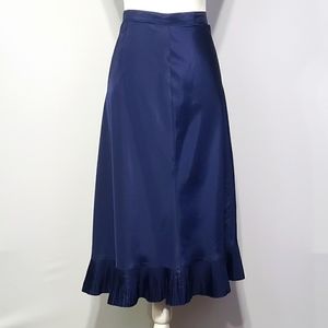 Val Mode Vintage High Waist Blue Slip Skirt